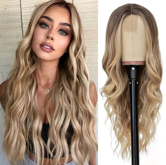 Brown Mixed Blonde Loose Wavy Wig