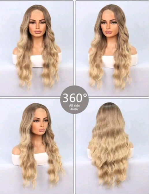 Brown Mixed Blonde Loose Wavy Wig